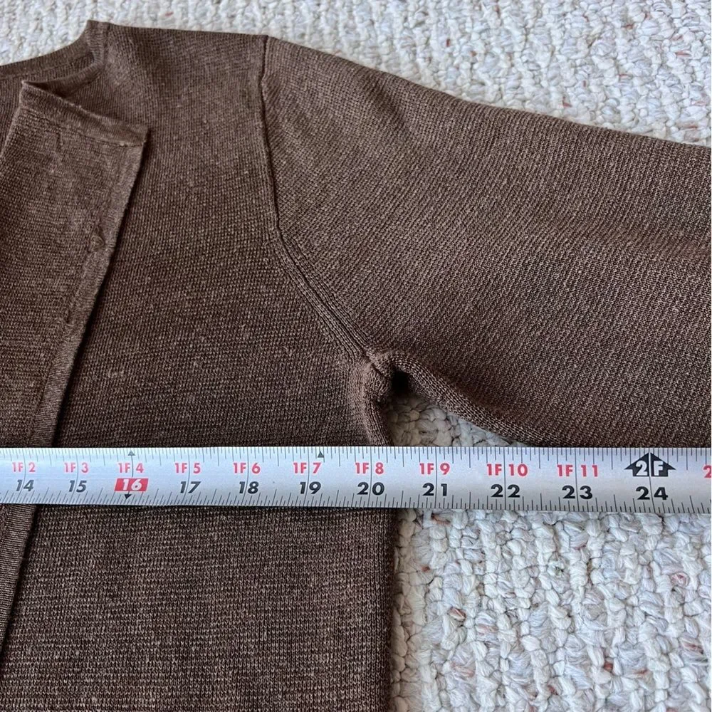 J. Crew Juliette Collarless Brown Sweater Blazer in Linen Blend NWT